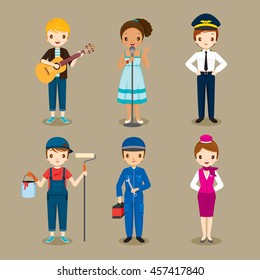 People With Different Occupations Set, Profession, Avatar, Worker, Job, Duty