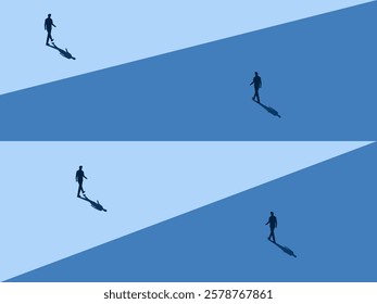 People of different paths, different styles, conflicting business people. vector