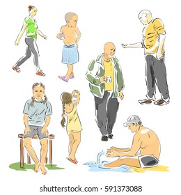People in different poses