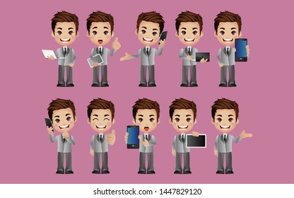 People with different poses. vector