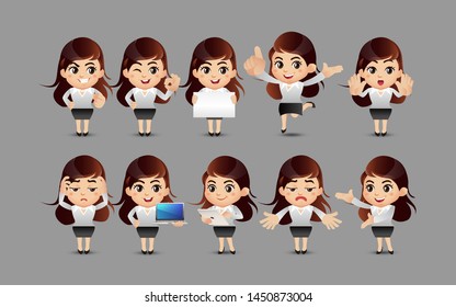 People with different poses. vector