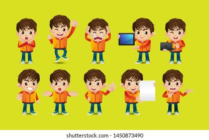 People with different poses. vector