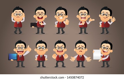 People with different poses. vector