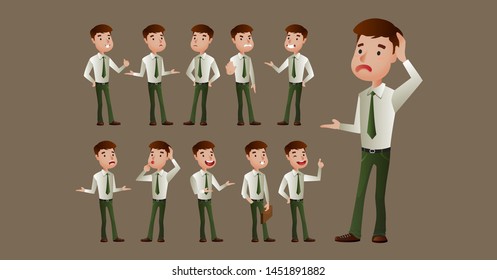 People with different poses. vector