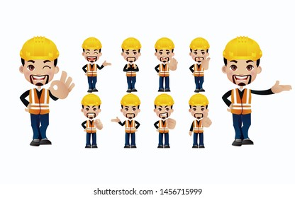 People with different poses. vector