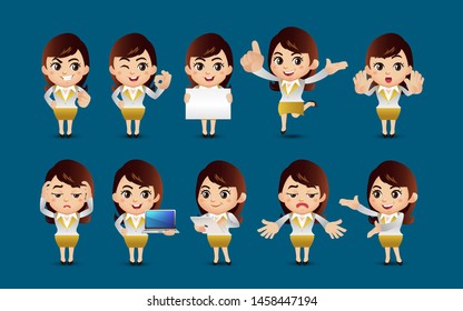 People with different poses. vector