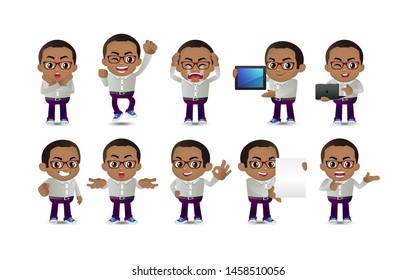 People with different poses. vector