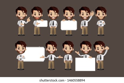 People with different poses. vector