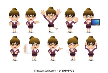 People with different poses. vector