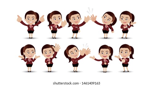 People with different poses. vector