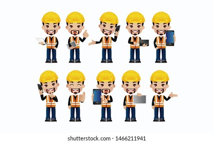 People with different poses. vector