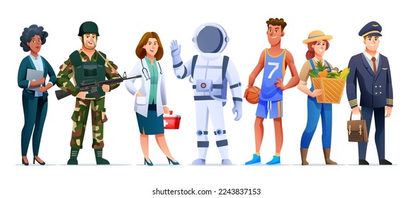 People of different profession characters vector illustration