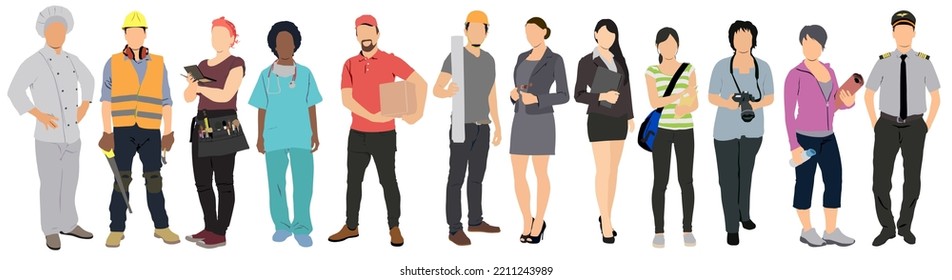 People with different Profession. Collection of occupation, male and female.