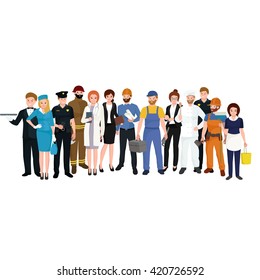 People different profession. Man and woman vector illustration set