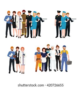 People different profession. Man and woman vector illustration set
