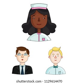 People of different professions cartoon icons in set collection for design. Worker and specialist vector symbol stock web illustration.