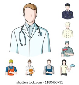 People of different professions cartoon icons in set collection for design. Worker and specialist vector symbol stock web illustration.