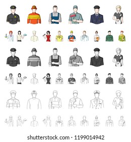 People of different professions cartoon icons in set collection for design. Worker and specialist vector symbol stock web illustration.