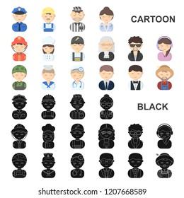 People of different professions cartoon icons in set collection for design. Worker and specialist vector symbol stock web illustration.