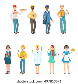 People With Different Professions In Classic Outfits Collection.