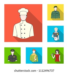 People of different professions flat icons in set collection for design. Worker and specialist vector symbol stock web illustration.