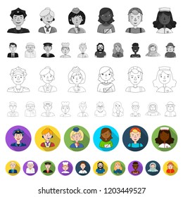 People of different professions flat icons in set collection for design. Worker and specialist vector symbol stock web illustration.