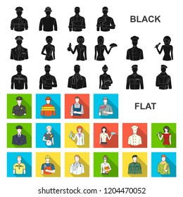 People of different professions flat icons in set collection for design. Worker and specialist vector symbol stock web illustration.