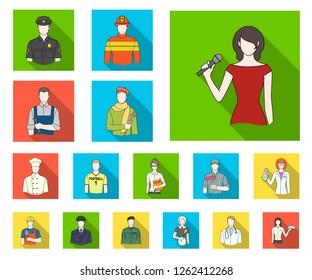 People of different professions flat icons in set collection for design. Worker and specialist vector symbol stock web illustration.