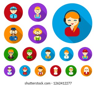 People of different professions flat icons in set collection for design. Worker and specialist vector symbol stock web illustration.