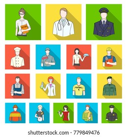 People of different professions flat icons in set collection for design. Worker and specialist vector symbol stock web illustration.