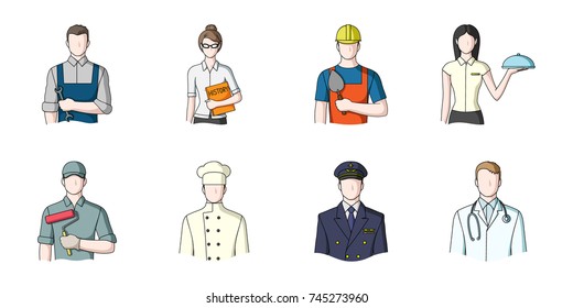 People of different professions icons in set collection for design. Worker and specialist vector symbol stock web illustration.