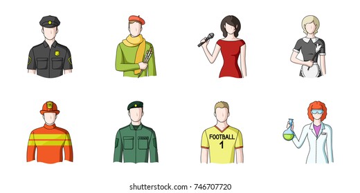 People of different professions icons in set collection for design. Worker and specialist vector symbol stock web illustration.