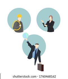 People of different professions. illustration on a white background