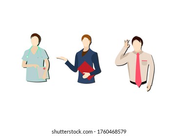 People of different professions. illustration on a white background