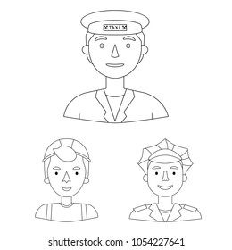People of different professions outline icons in set collection for design. Worker and specialist vector symbol stock web illustration.