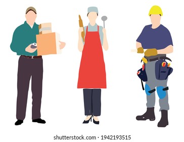 Menschen verschiedener Berufe, Fachleute, Arbeitsspezialitäten