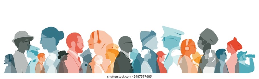 People of different professions together.