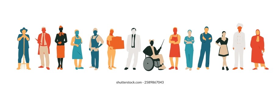 People of different professions together.
