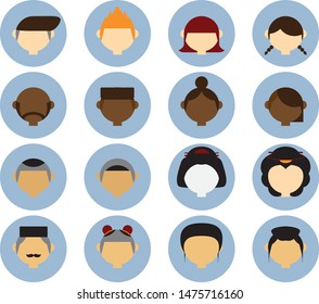 people in different races avatar isolated vector illustration set 