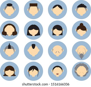 people in different races avatar isolated vector illustration set 
