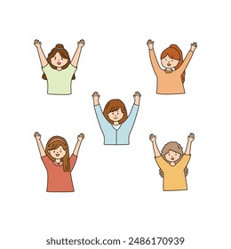 People of different races together in illustration