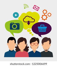people with digital apps technology communication