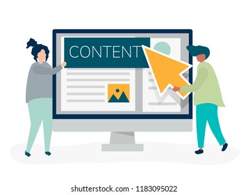 People with digital content creation concept