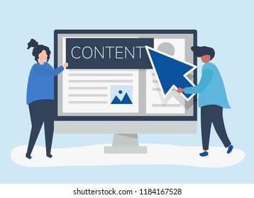 People with digital content creation concept