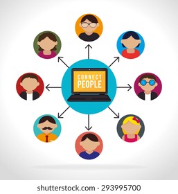 People digital design, vector illustration eps 10.