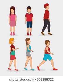 People digital design, vector illustration.