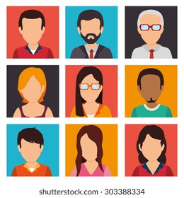 People digital design, vector illustration.