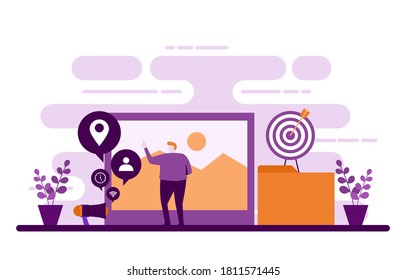 People Digital Marketing Commerce Mobile Internet Web Analysis Illustration