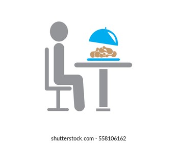 people in the dining room, icon, vector illustration eps10