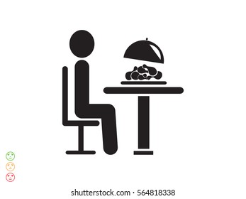 people in the dining room, icon, vector illustration eps10